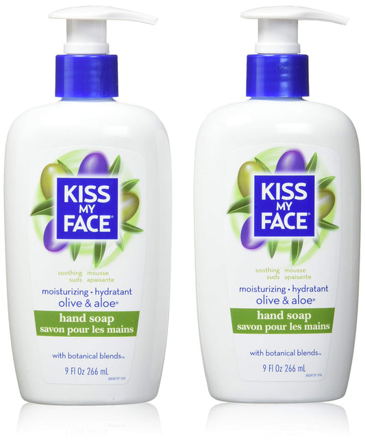 Kiss My Face Moisture Liquid Hand Soap - Vegan and Cruelty Free Hand Wash Soap - 9 fl oz Bottle with Pump Dispenser (Olive and Aloe, Pack of 6) Beauty & Personal Care Kiss My Face