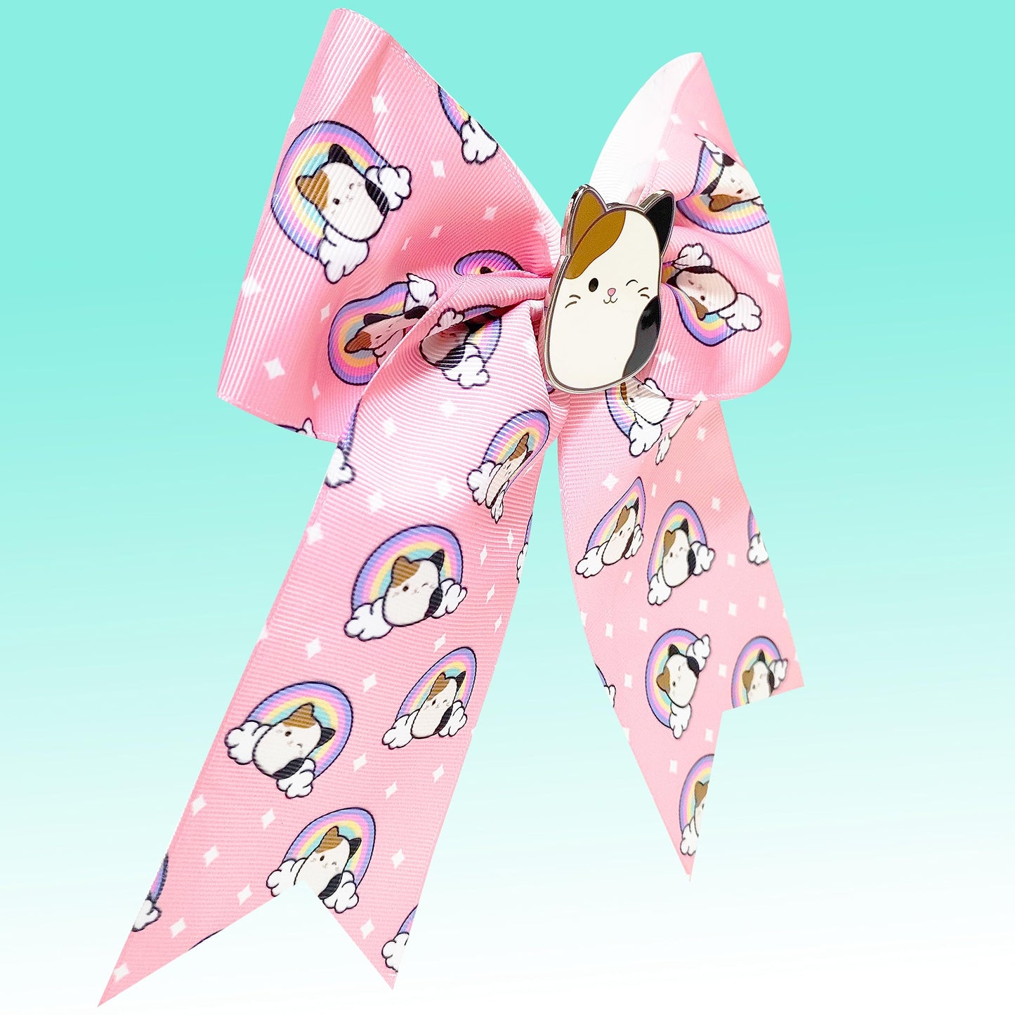 LUV HER Cute Squishmallows Hair Bows For Girls - One Large Squishmallows Printed Hair Bow with a Charm Featuring your Favorite Character - Alligator