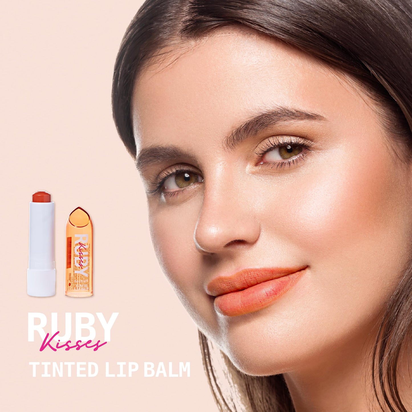 Ruby Kisses Balm Up Tinted Lip Balm, Non-Greasy Hydrating Formula, Nourishing Coconut Core & Vitamin E Infused, Lip Care with Natural Shine