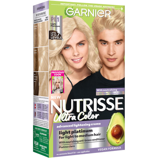 Garnier Nutrisse Ultra Color Hair Color, Permanent Hair Dye for Up to 8 Weeks of Bold, Vibrant, Fade-Resistant Results, Vegan & Cruelty-Free, PL1 Beauty & Personal Care Garnier