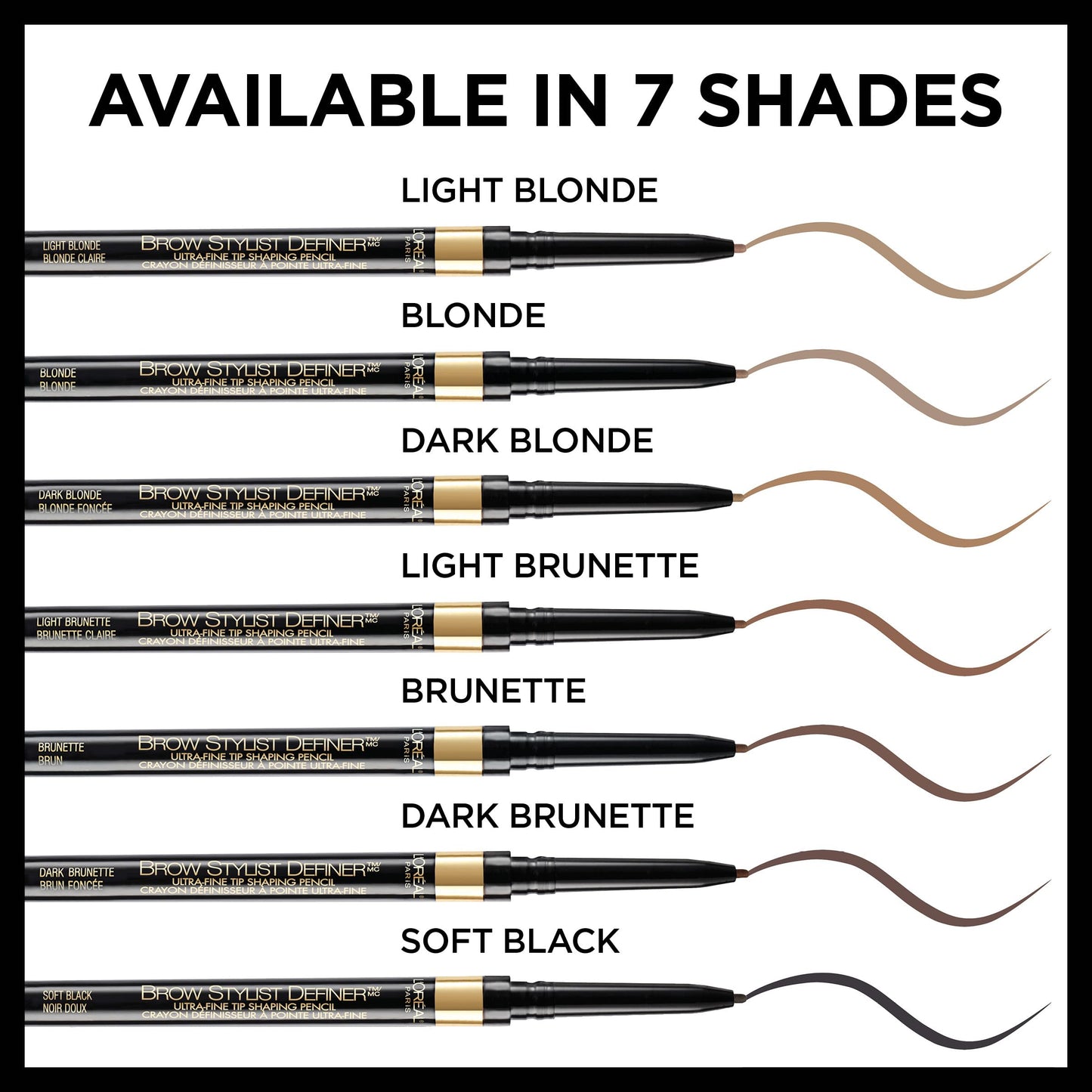 L'Oreal Paris Makeup Brow Stylist Definer Waterproof Eyebrow Pencil, Ultra-Fine Mechanical Pencil, Draws Tiny Brow Hairs and Fills in Sparse Areas
