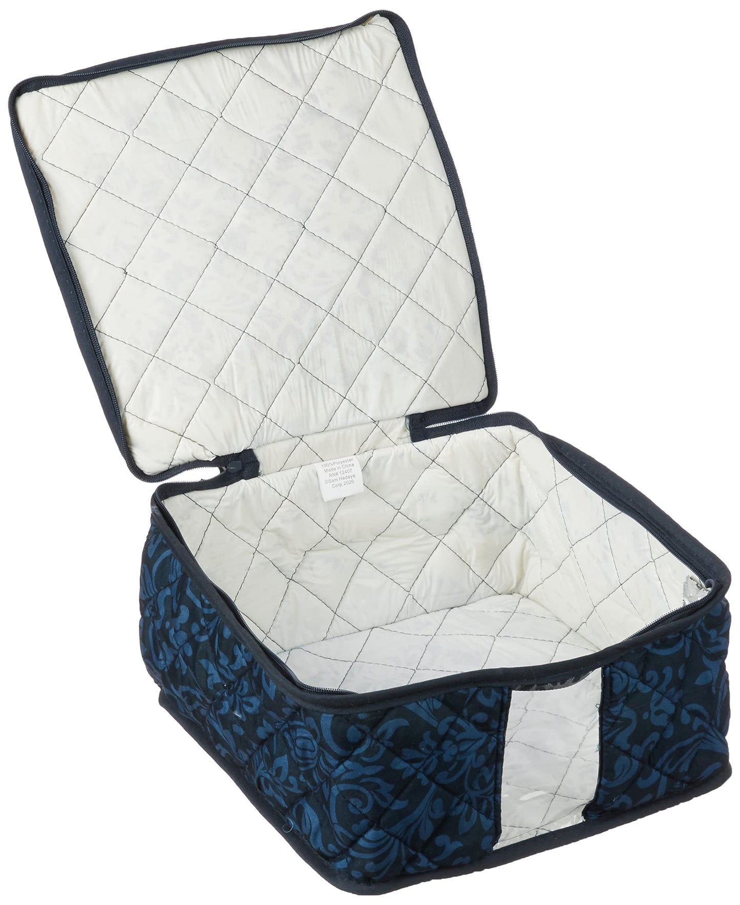 8-Piece Storage Containers Set - China, Navy, Quilted, Stackable Dish & Plate Protectors - Glass & Dinnerware Organizer Lids - Kitchen Storage…