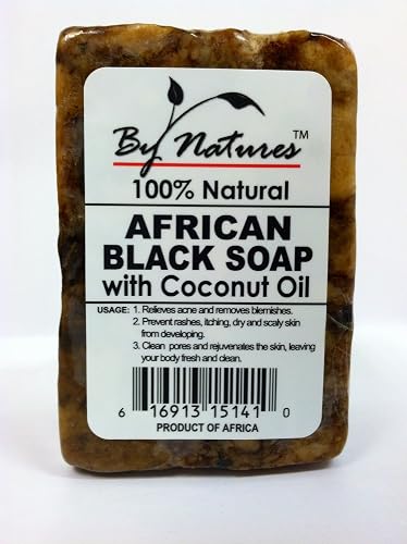 By natures Natural African Black Soap (Coconut oil)
