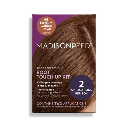 Madison Reed Root Perfection Root Touch Up Kit - 6G Dervio Medium Golden Brown, 2 Permanent Applications, 100% Gray Coverage in 10 Min | PPD-Free