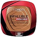 L'Oreal Paris Makeup Infallible Fresh Wear Foundation in a Powder, Up to 24H Wear, Waterproof, Sienna, 0.31 oz.