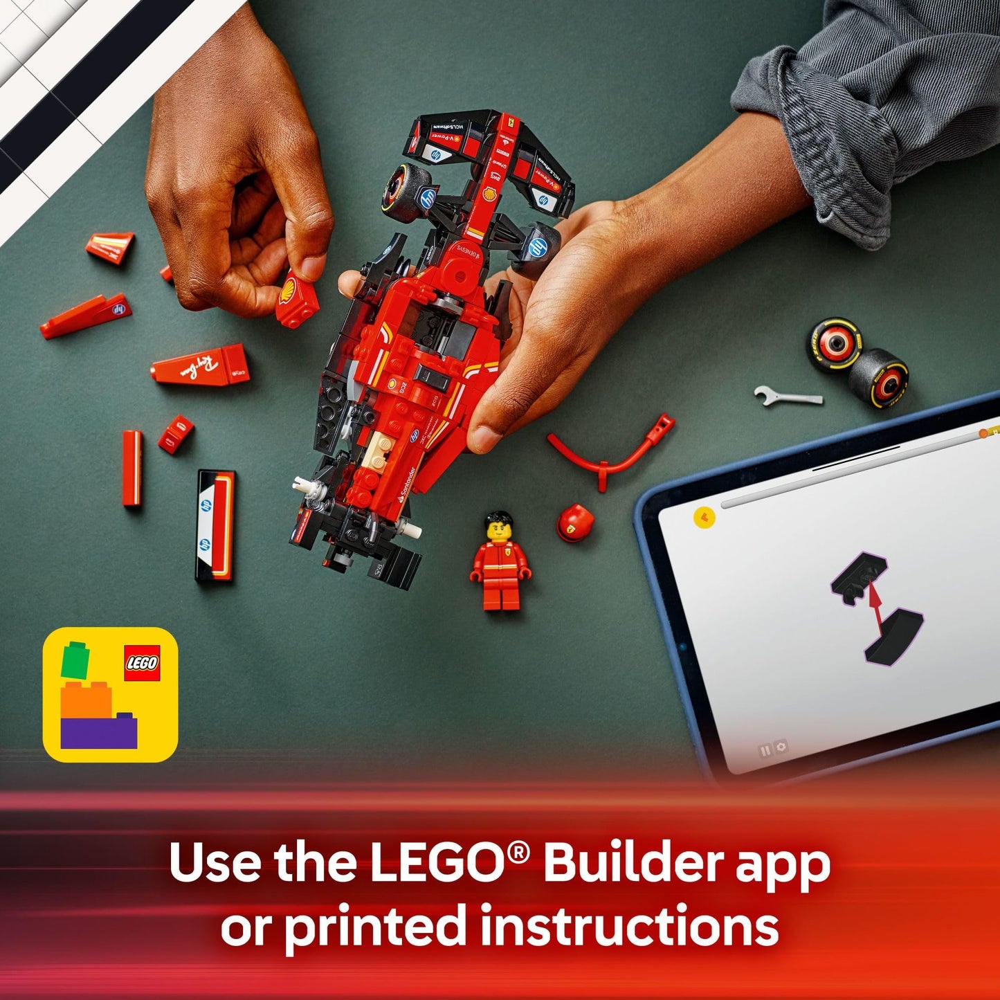 LEGO Speed Champions Ferrari SF-24 F1 77242, Race Car Building Toy for Kids Ages 10+, Ferrari Model Car Gift for Boys, Girls & Fans