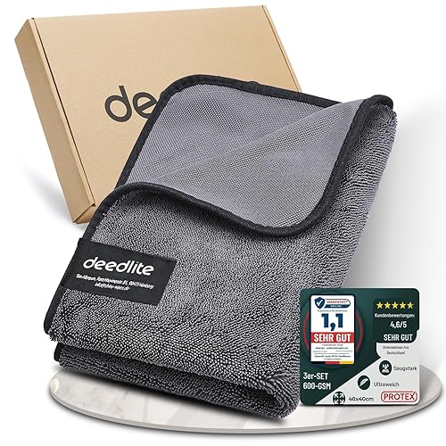 Deedlite Shiny Bath Wipes Shower Cleaning Cloths, Premium Car Drying Towel | Ultra Absorbent Twisted-Loop Design| Microfiber Towel for Car, Shower…