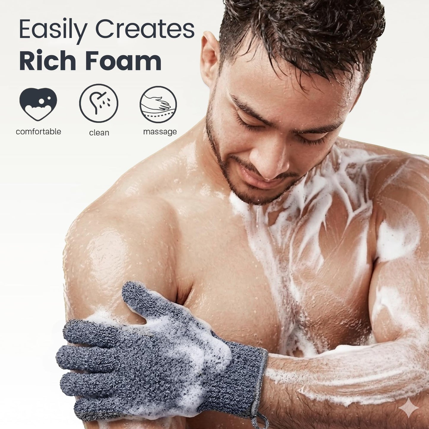 Yiclick Heavy Exfoliating Gloves 4Pcs, Exfoliating Mitt, Body Scrubber for Bath Shower Exfoliation, Body Scrub Exfoliator for Dead Skin Remover Beauty and Personal Care Yiclick
