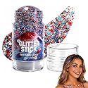 4th of July Patriotic Body Glitter Stick, Waterproof Long Lasting Colorful Sparkle Gel for Face & Body, No Glue Needed Makeup for Independence Day