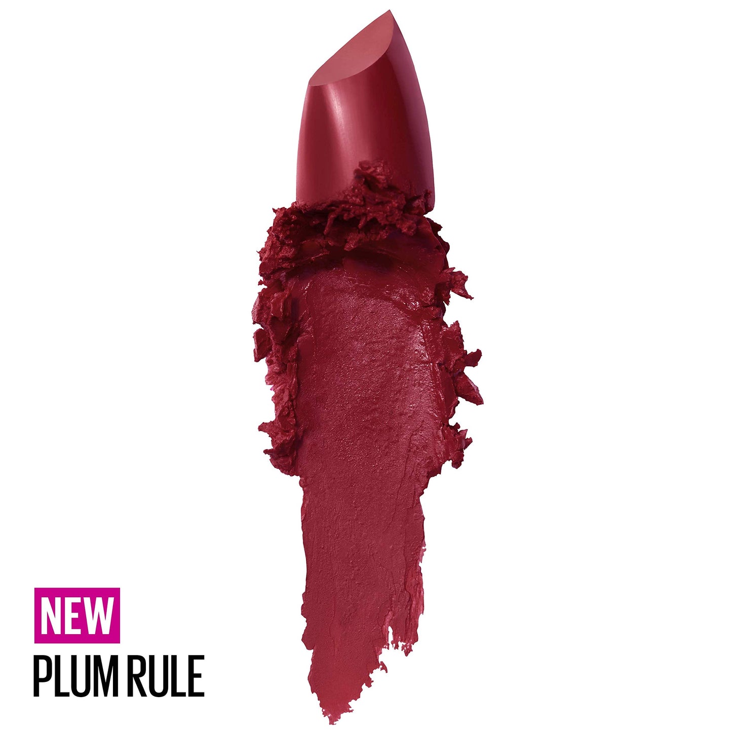 Maybelline Color Sensational Lipstick, Lip Makeup, Cream Finish, Hydrating Lipstick, Nude, Pink, Red, Plum Lip Color, Plum Rule, 0.15 oz; (Packaging