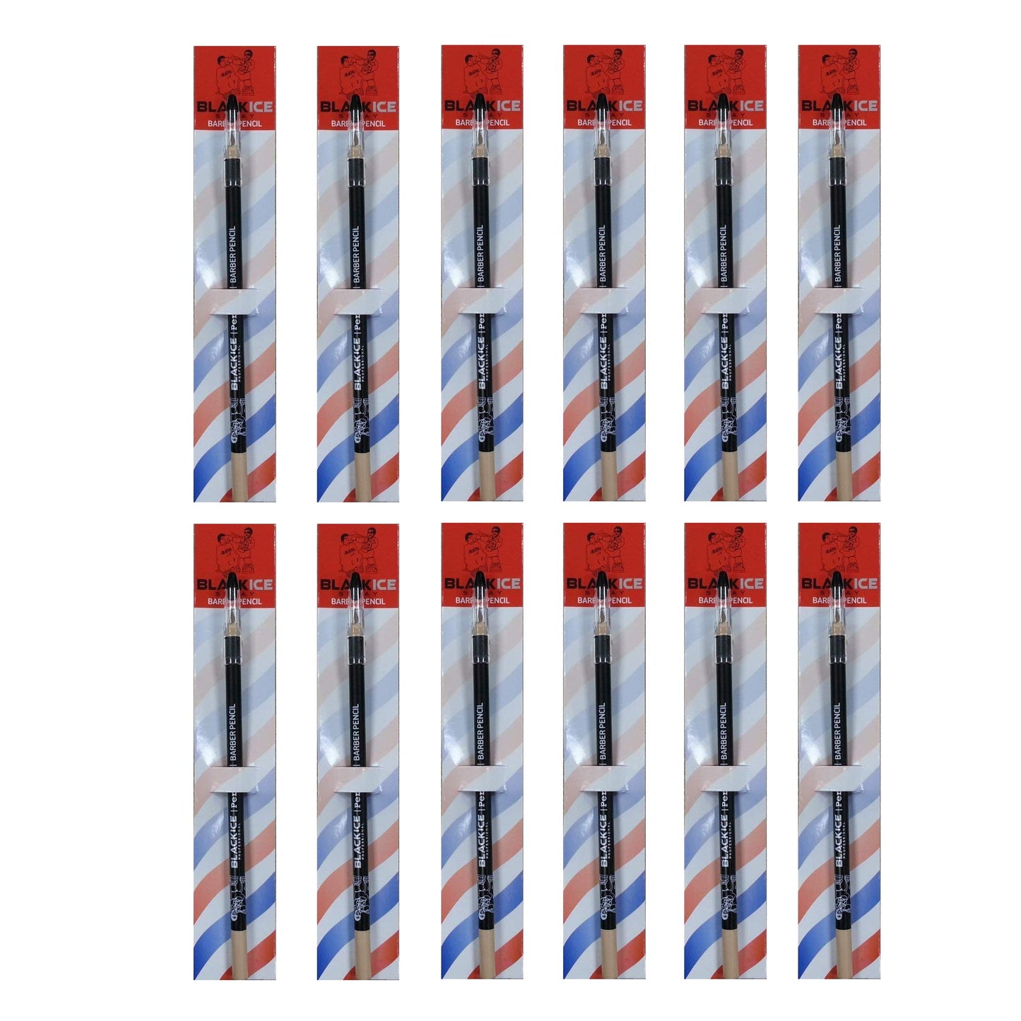 Black Ice Spray Barber Pencil (Tan) - 12 Pieces, Tool can be Used for Making Distinctive Beard, Mustache and Eyebrow Arches, Color:Tan, Pencil to Fill