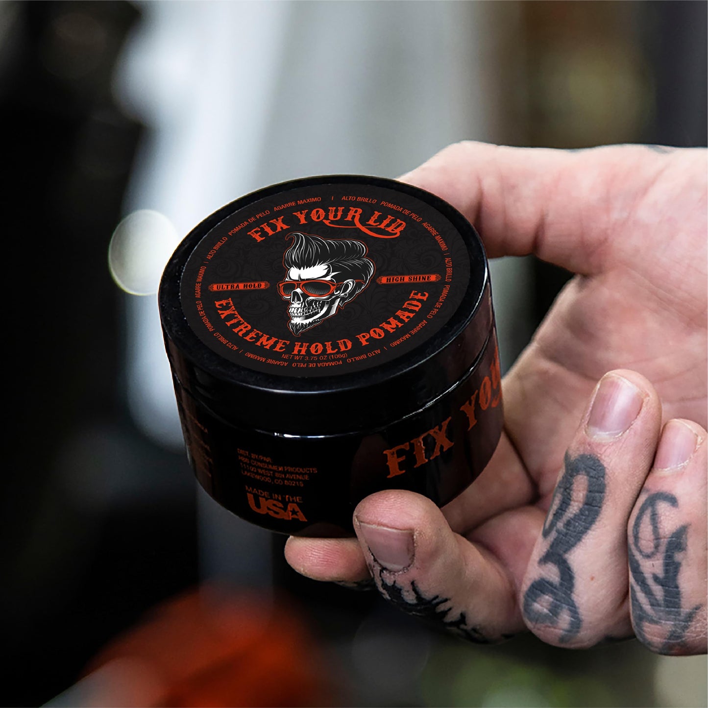 Fix Your Lid Extreme Hold Hair Pomade For Men - High Shine Water Based Hair Gel 3.75 oz - Easy To Wash Out