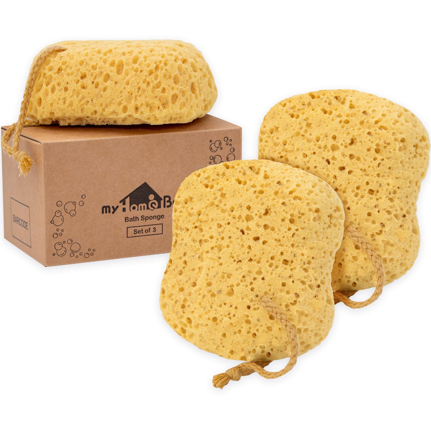 myHomeBody Bath Sponge, Foam Loofah, Shower Sponge for Body, Curvy, 3 Pack Beauty and Personal Care myHomeBody Default Title
