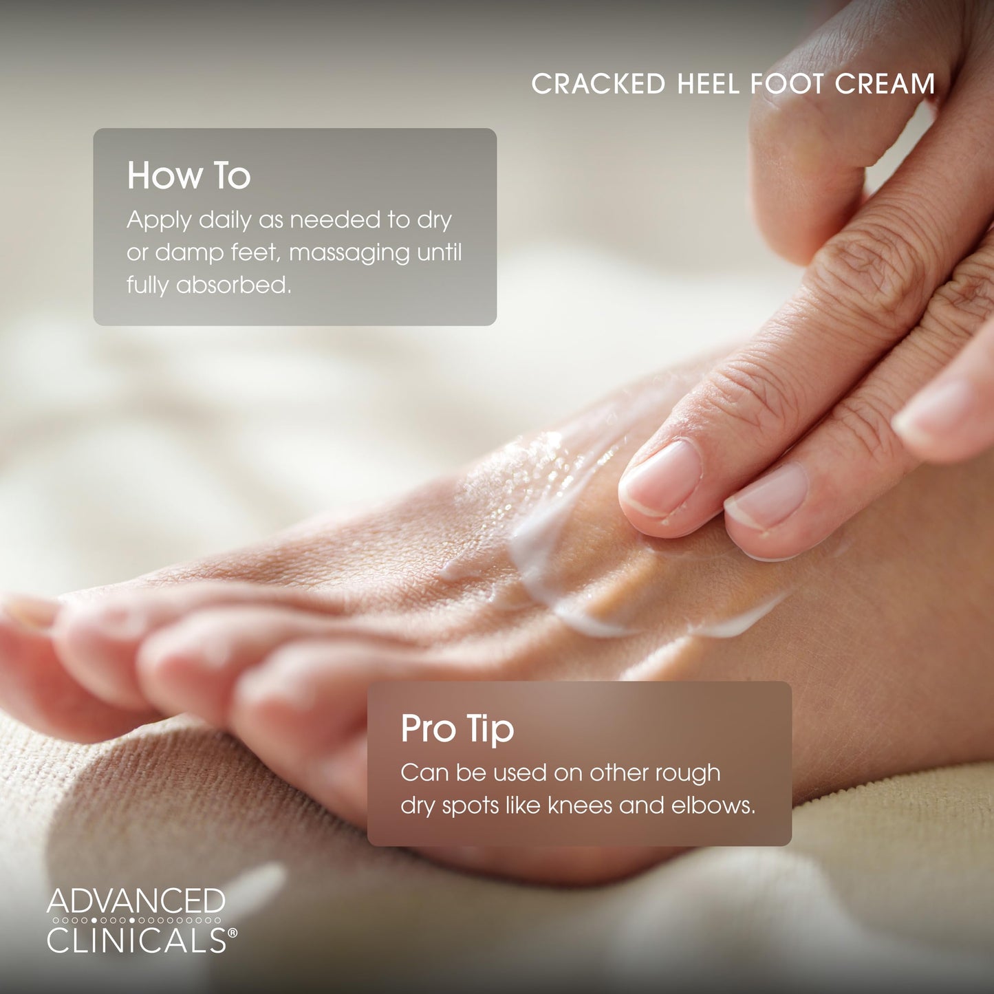 Advanced Clinicals Cracked Heel Foot Cream Moisturizer Skin Care Lotion For Feet W/Shea Butter, Moisturizing Foot/Hand Lotion Helps Heal Cracked Skin Beauty & Personal Care Advanced Clinicals