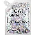 Face, Body & Hair Glitter Gel - Halloween Glitter for Kids and Women - 3 Oz Cosmetic-Grade Gel w/Moon & Stars for Festivals & Halloween Party, Easy