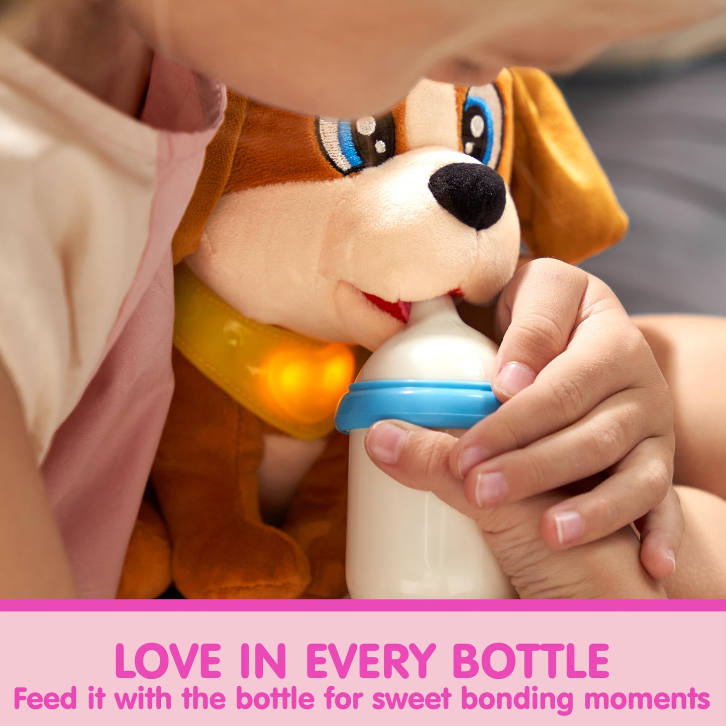 JOYIN Toy Dog for Toddlers, Play Puppy Toy with Carrier & Accessories, Plush Dog with Interactive Button, Lights & Sounds, Pet Care Set for Kids 1 2…