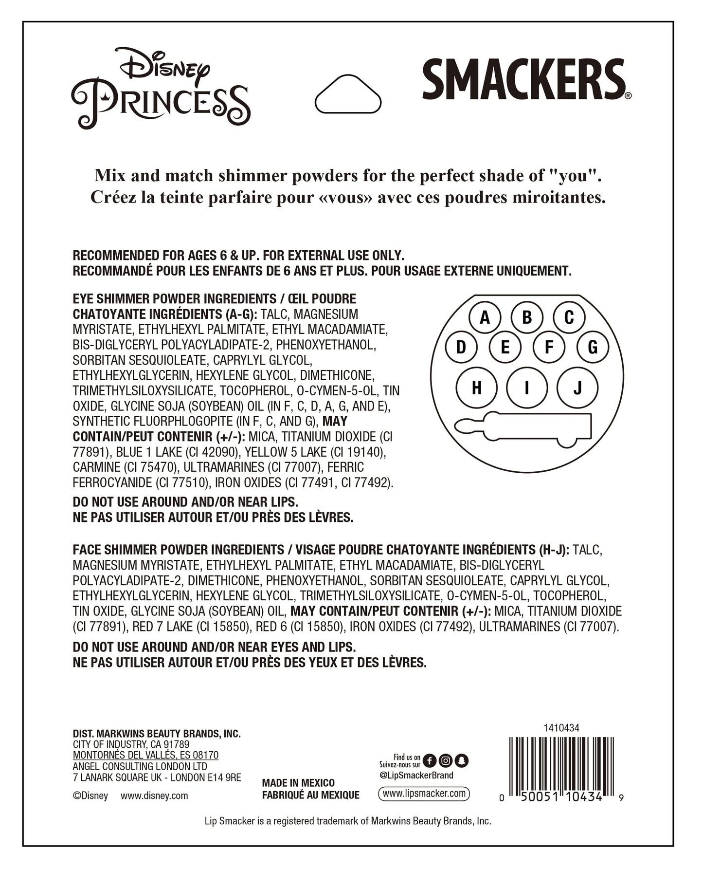 LIP SMACKER Lip Smacker Disney Comic Princess Makeup Palette Set - 0.44oz