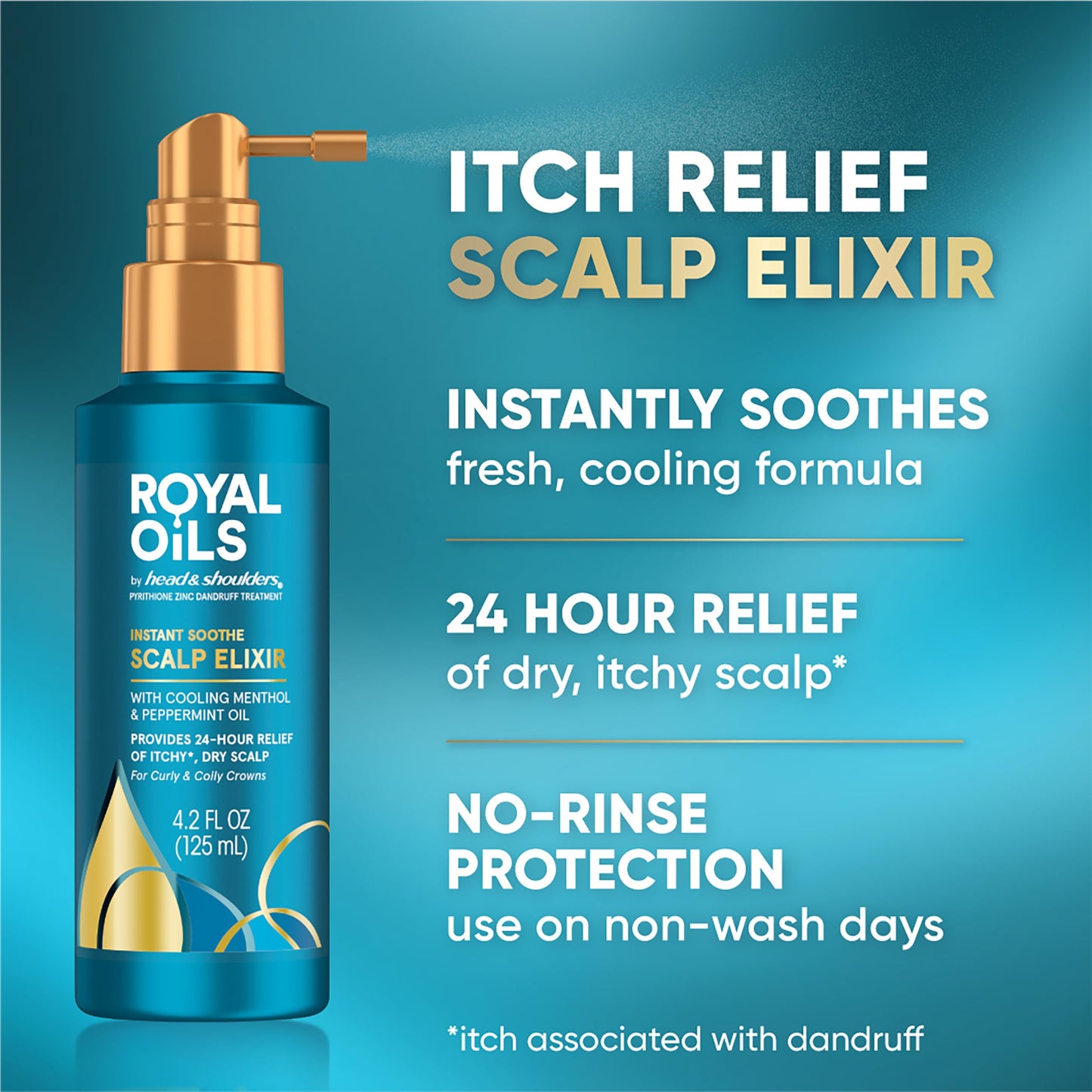 Head & Shoulders Royal Oils Scalp Elixir Treatment, Formulated with Cooling Menthol and Peppermint Oil for Instant Scalp Soothe and Hydration, 4.2 fl Beauty and Personal Care Head & Shoulders