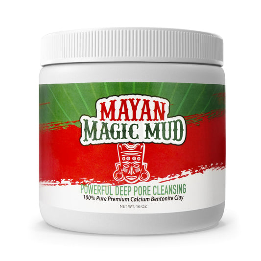 Mayan Magic Mud Powerful Deep Pore Cleansing Calcium Bentonite Clay - 1 lb - Natural Face Mask Peel for Men and Women - USA Made Full Facial Skin Care