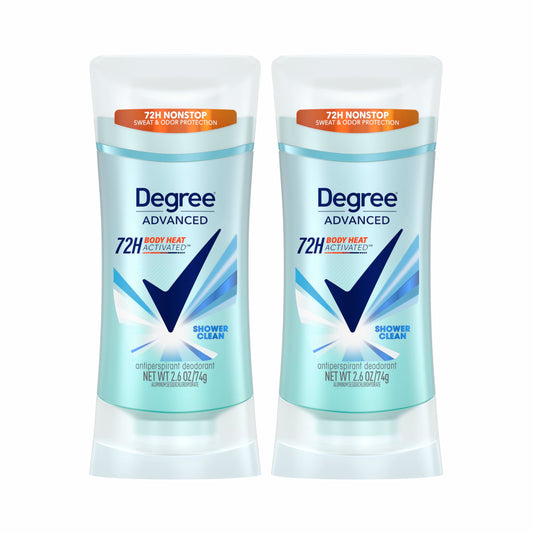 Degree Antiperspirant Deodorant Shower Clean Twin Pack 72-Hour Sweat & Odor Protection Antiperspirant for Women with Body Heat Activated Technology Beauty and Personal Care Degree