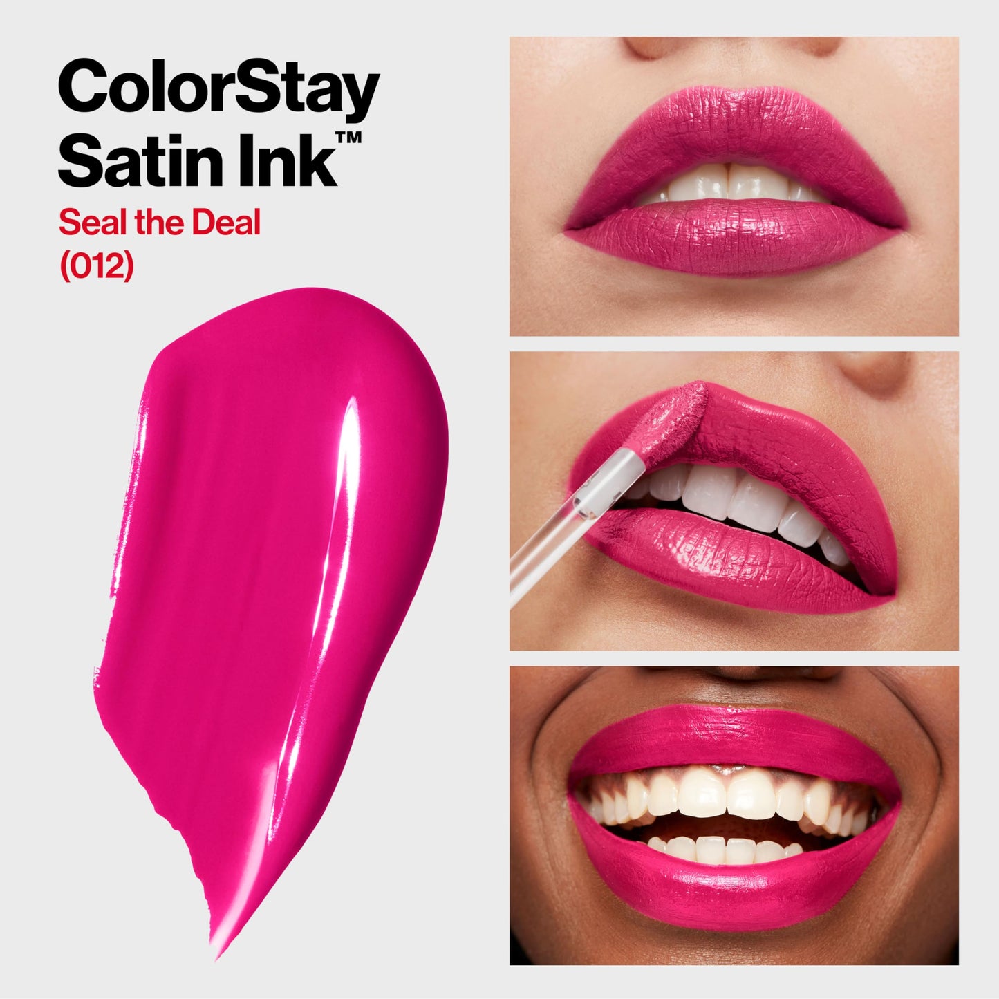Revlon ColorStay Satin Ink Liquid Lipstick, Longwear Rich Lip Colors, Formulated with Black Currant Seed Oil, 012 Seal the Deal, 0.17 fl oz