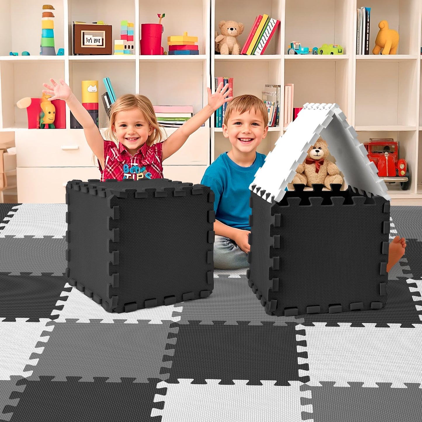 36 PCS Baby Play Mat – Foam Floor Puzzle Tiles 11.8"x11.8"x0.6", Interlocking Carpet for Crawling, Toddlers & Kids Playroom