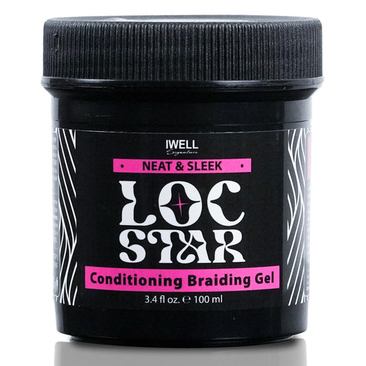 IWELL Signature | Loc Star | Braiding Gel 3.4oz | Shining Hair Styling Gel for Braids, Locks, Twists