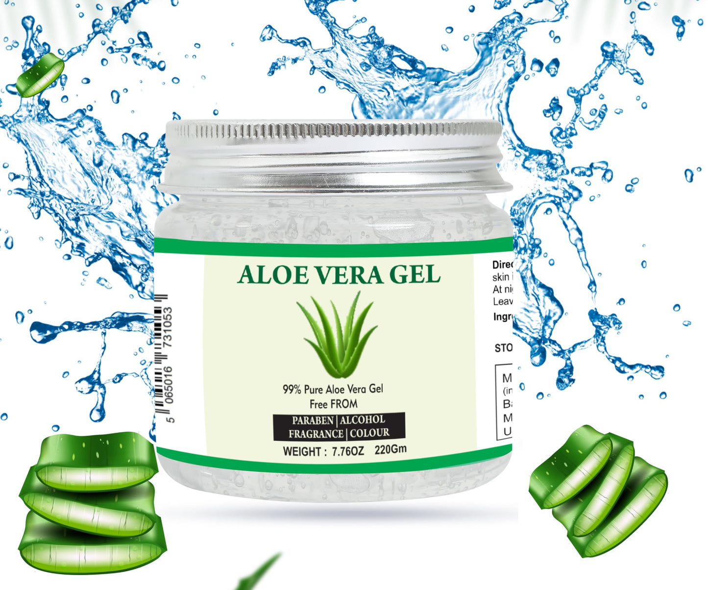 Raslok Aloe Vera Gel | 99% Pure Natural Aloe Gel | For Moisturizing Face Skin & Hair Care,Durable Moisturizing Hydrating Soothing | Non-Sticky (7.76 Beauty and Personal Care Raslok