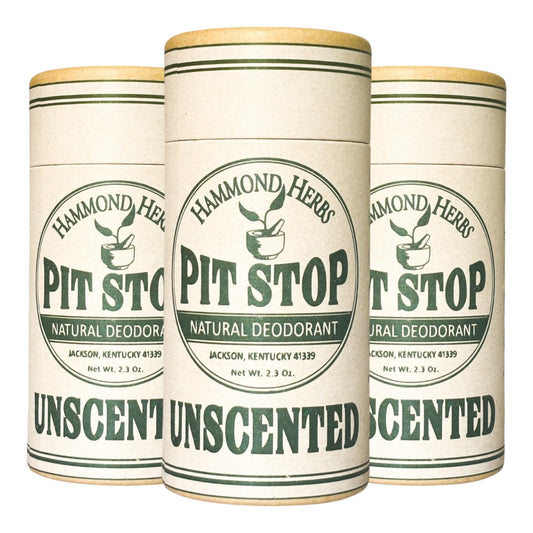 Hammond Herbs - PIT STOP Deodorant - Aluminum-Free, Plastic-Free, All-Natural Odor Control, 3 Pack (Unscented) Beauty and Personal Care Hammond Herbs