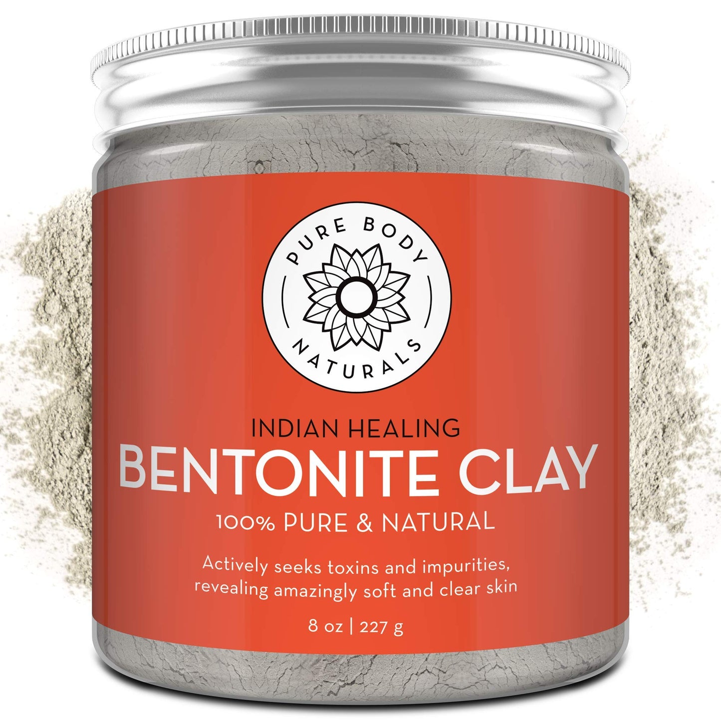Pure Body Naturals Bentonite Clay Powder for DIY Detox Body & Face Mask, Pure Indian Healing Clay for Deep Pore Cleansing and Armpit Detox for Women Beauty and Personal Care Pure Body Naturals Default Title