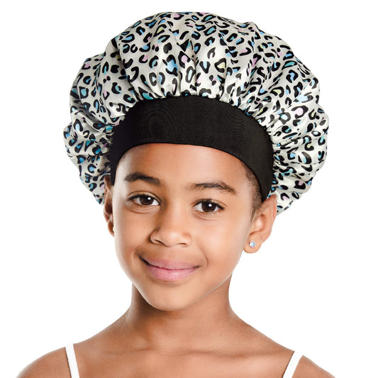Red by Kiss Kids Satin Bonnet Sleep Cap Reversible Hair Bonnet for Boys and Girls Sleeping Night Silk Sleep Cap (Leopard) Beauty and Personal Care Red by Kiss
