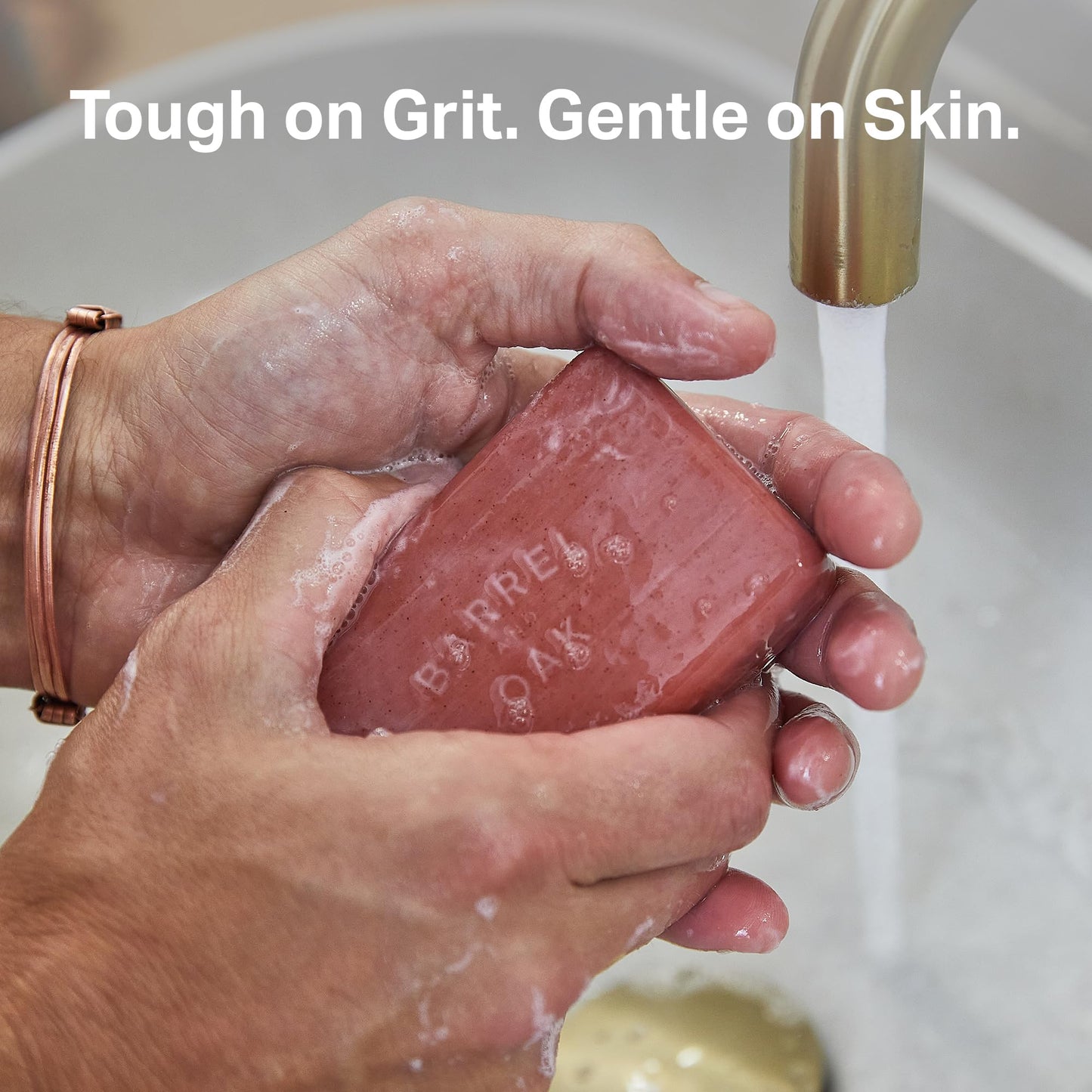 Barrel & Oak Exfoliating Bar Soap for Men, Kaolin Clay with Red Clay, Walnut Shell Powder, Olive Stone, and Essential Oils, Long-Lasting Bar Soap