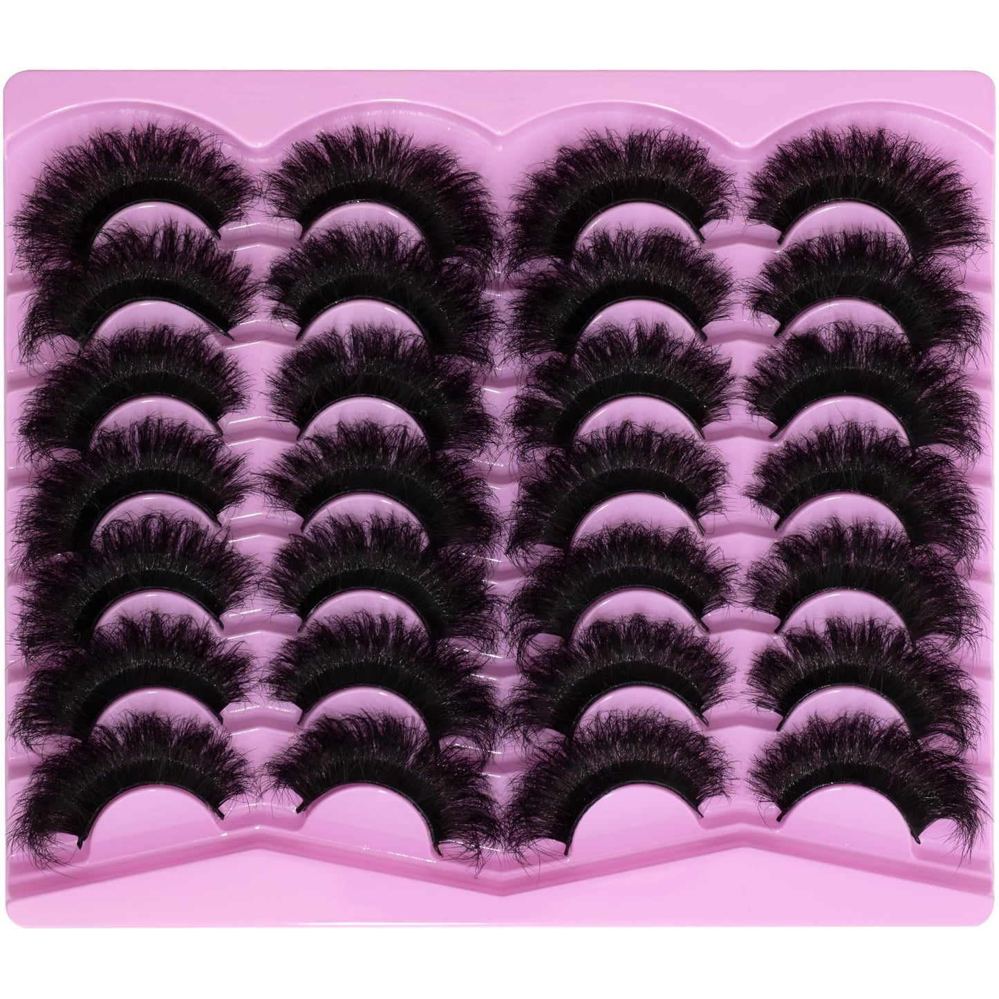 LEAFMOON Mink Lashes Fluffy 20mm Volume False Eyelashes 8D Cat Eye Strip Lashes D Curl 14 Pairs Dramatic Soft Eyelash 25mm Big Long Lash Strips Lashes Beauty and Personal Care LEAFMOON