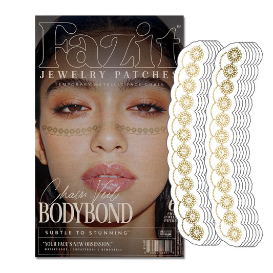 Fazit Makeup Patches - Chain Veil Bodybond - Glow Up Make-Up Patches - Cute Glitter Makeup Accessories for Women - Cosmetic Glitter for Face Beauty & Personal Care Fazit