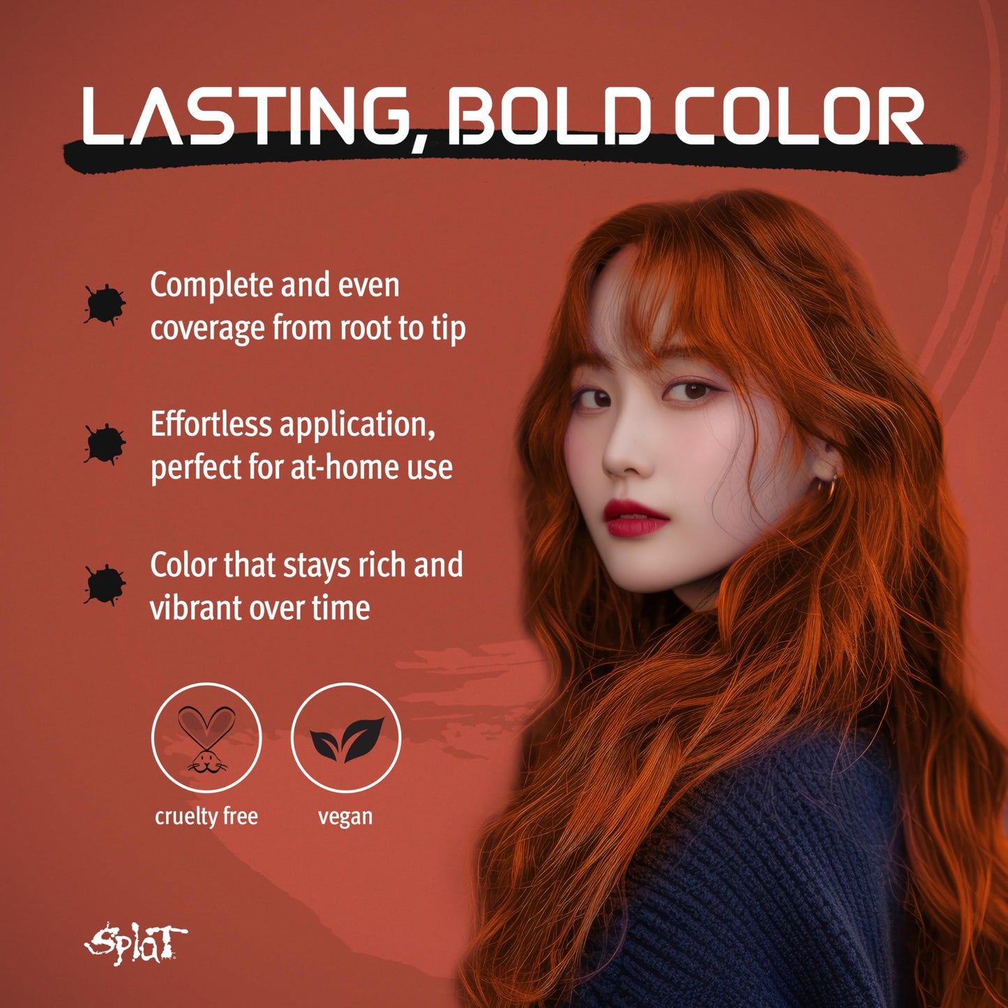 Splat Midnight Amber Semi Permanent Hair Dye Kit, 1 Application, Includes Deep Reconstructor Conditioner, Lasts 30 Washes, No Bleach Required, Vegan