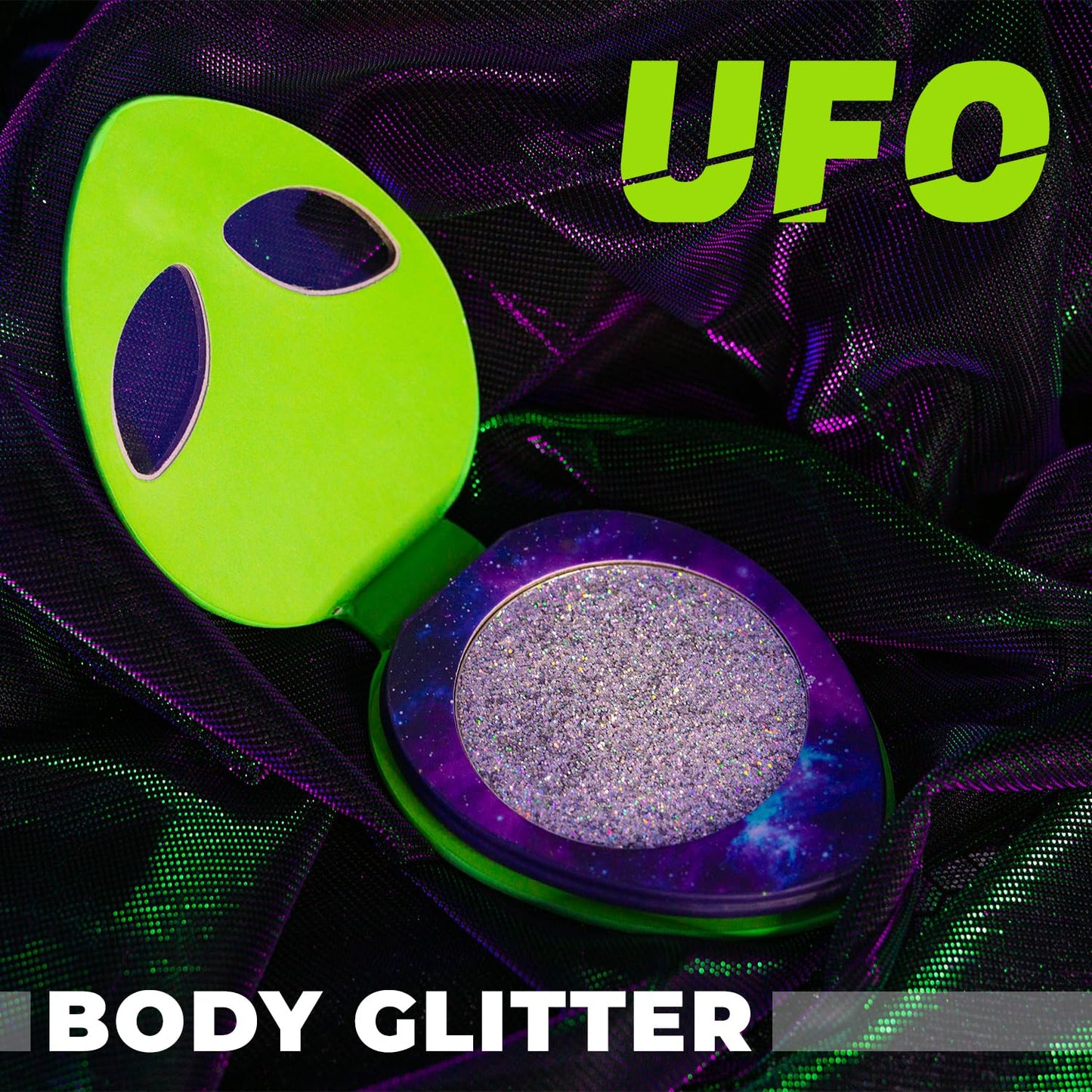 Profusion Cosmetics UFO Body Glitter, Chunky & Fine Pressed Glitter for Face & Body, Long-Lasting Multi-Purpose Sparkly Makeup for Festivals, Parties