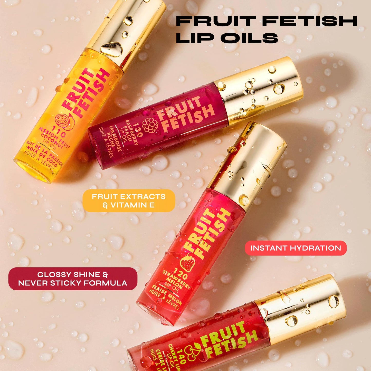 Milani Fruit Fetish Lip Oil, Tinted Lip Gloss & Hydrating Lip Oil Treatment, Moisturizing Non Sticky Clear Shine, High Shine Lip Balm for Dry Lips