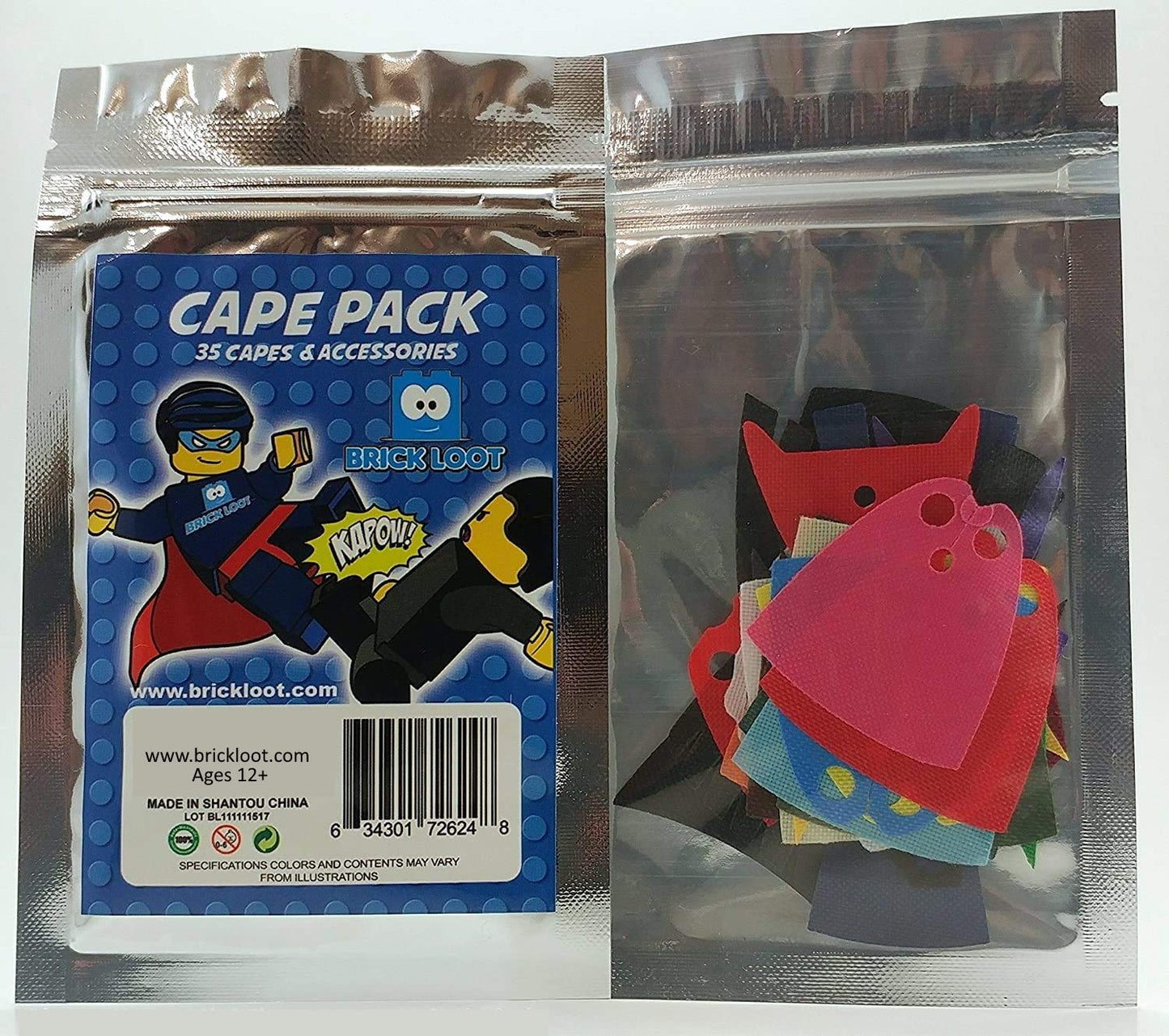 Brick Loot 35pc Superhero Capes Set – Mini Figure Accessories Compatible with Lego & Major Brands, Action Hero Toy Kit for Kids 6+