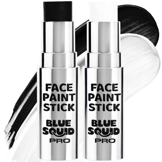 Blue Squid PRO Black and White Face Paint Stick - Waterproof Body Paint For Adults & Kids Eye Black Baseball, Eyeblack Softball -Hypoallergenic Beauty and Personal Care Blue Squid Default Title