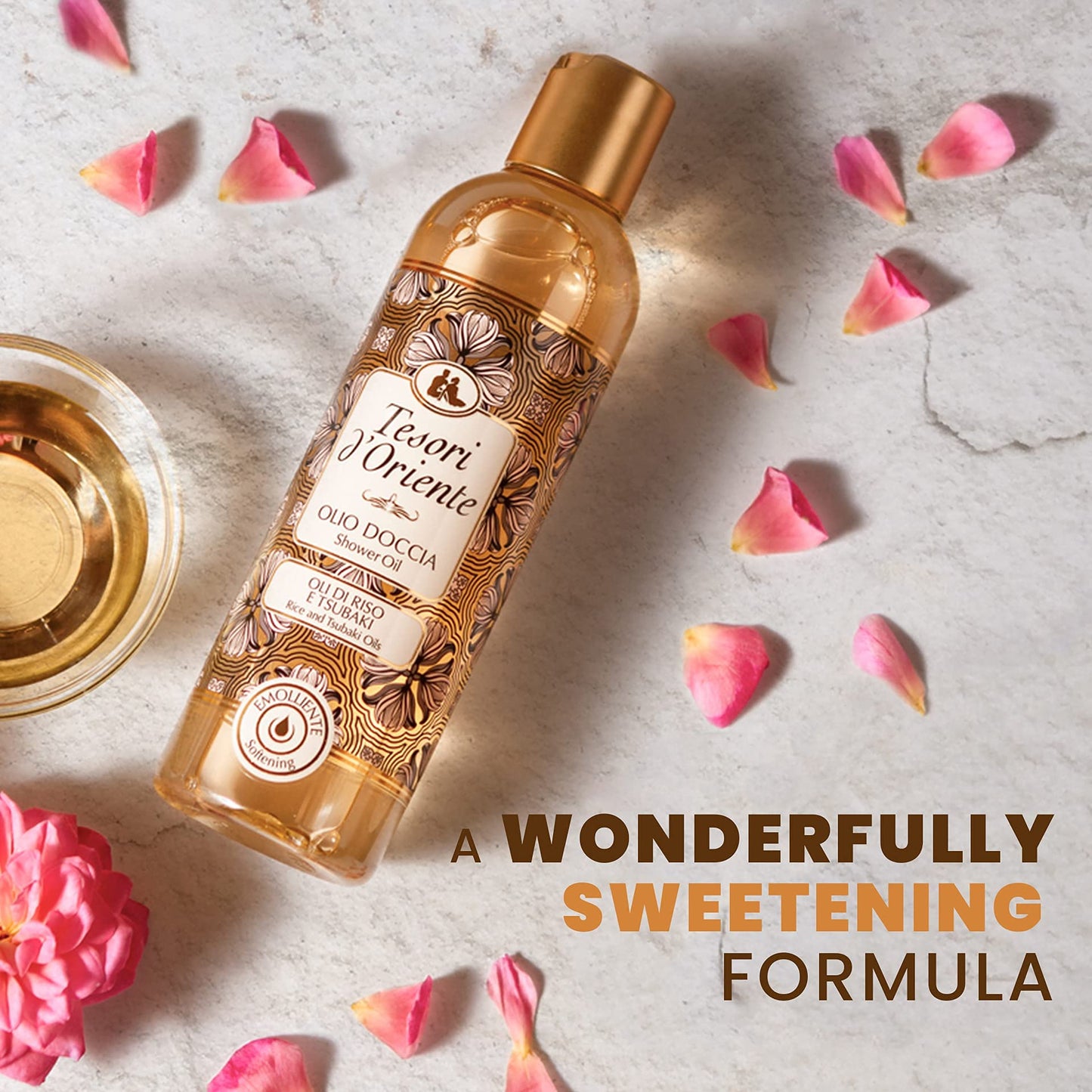 Tesori d'Oriente Bath Oil, Shower Oil Body Wash, Cleansing Oil for Women, with Rice & Tsubaki Oil-8.45 fl oz [Made in Italy]-(Rice & Tsubaki Oil) Beauty and Personal Care Tesori d'Oriente