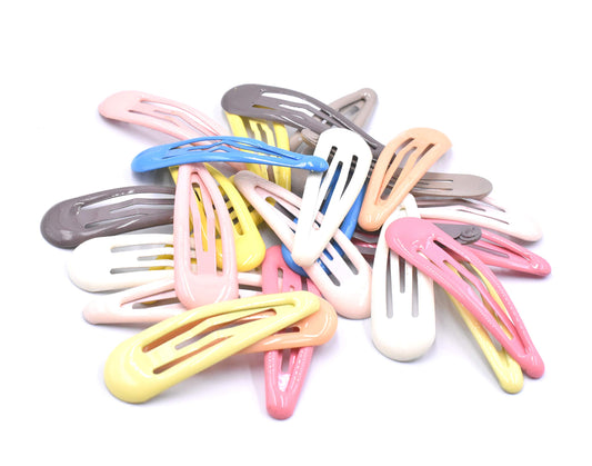 Art&Beauty 25pcs Assorted Color Glossy Snap Prong Clips Non-Slip Hair Clips Barrettes for Girls Ladies Women