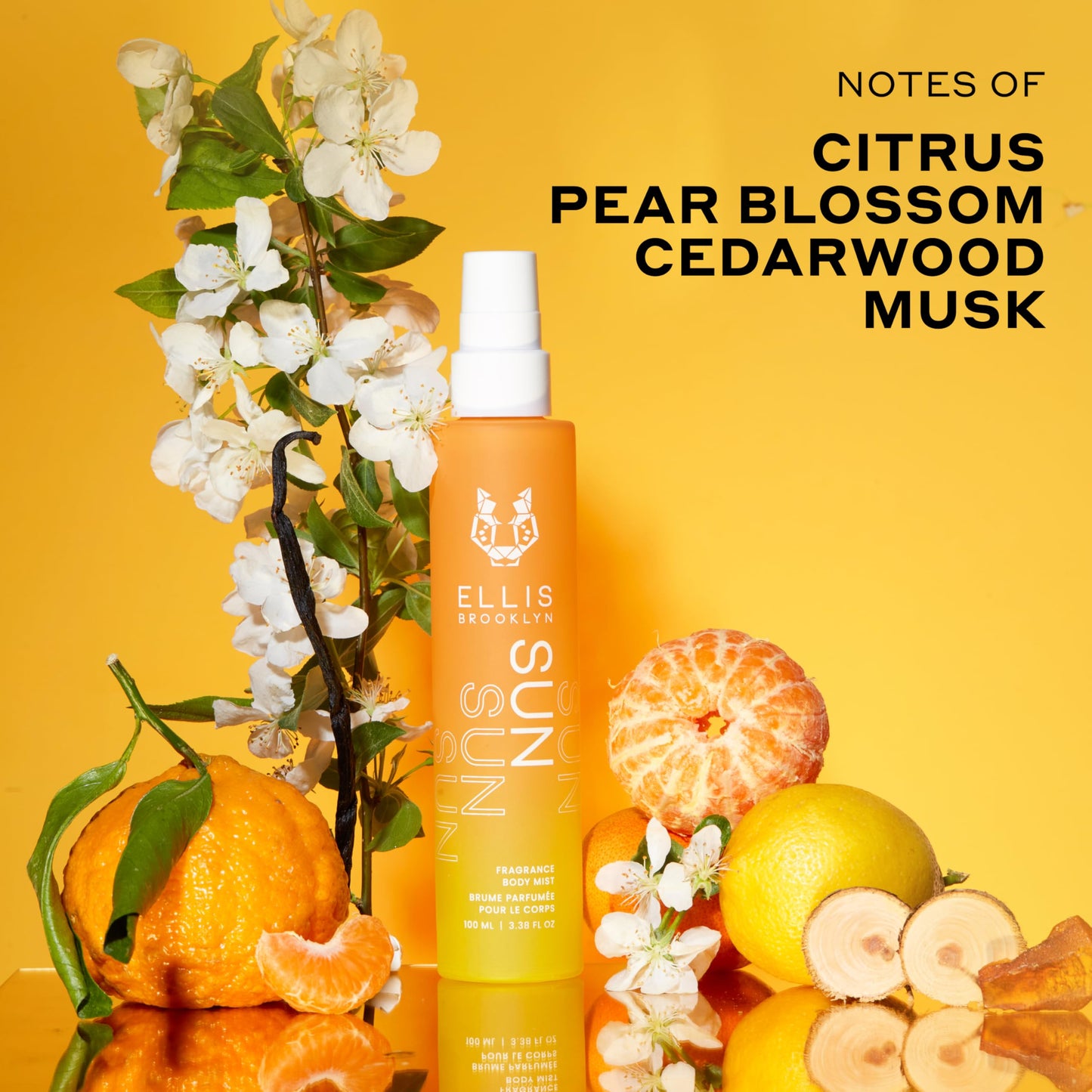 Ellis Brooklyn SUN Fragrance Mist - Rich Floral Perfume with Italian Mandarin, Orange Flower Water, & Cedarwood, Vegan Perfume Mist, Made In The USA Beauty & Personal Care Ellis Brooklyn