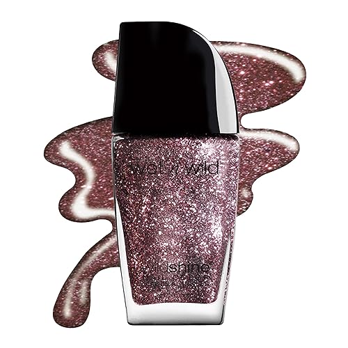 wet n wild Wild Shine Nail Polish, Glitter Purple Sparked, Nail Color