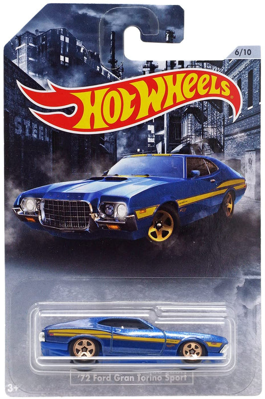 Hot Wheels 2020 American Steel Muscle Car Series, Blue '72 Ford Gran Torino Sport 6/10