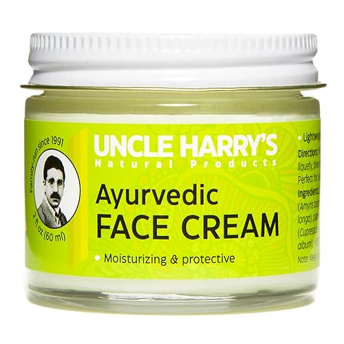 Uncle Harry's Natural Products Ayurvedic Face Cream with Jojoba Esters and Pure Essential Oils of Turmeric, Sandalwood, Palmarosa, and Cypress -