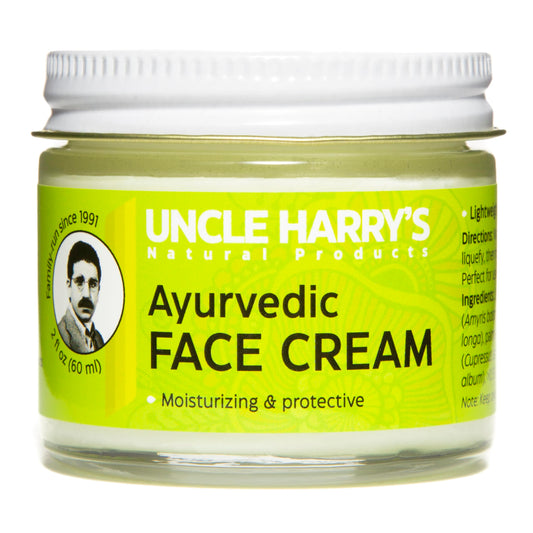Uncle Harry's Natural Products Ayurvedic Face Cream with Jojoba Esters and Pure Essential Oils of Turmeric, Sandalwood, Palmarosa, and Cypress -