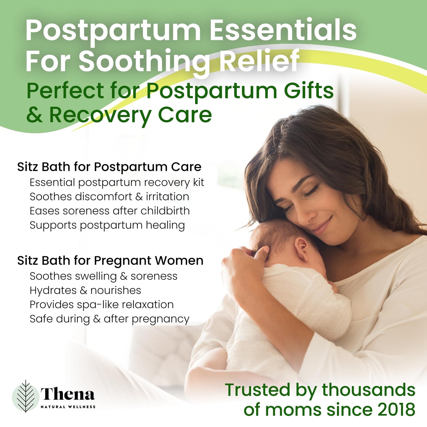 Best Organic Sitz Bath Soak Postpartum Care and Post Partum Essentials, Natural Hemorrhoid Treatment for Women & Moms with Epsom Dead Sea Salt Witch