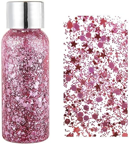 MAEPEOR Chunky Face Body Glitter Gel 19 Colors Mermaid Sequins Holographic Body Glitter Gel Long-Lasting Festival Makeup Glitter Paint for Face Body