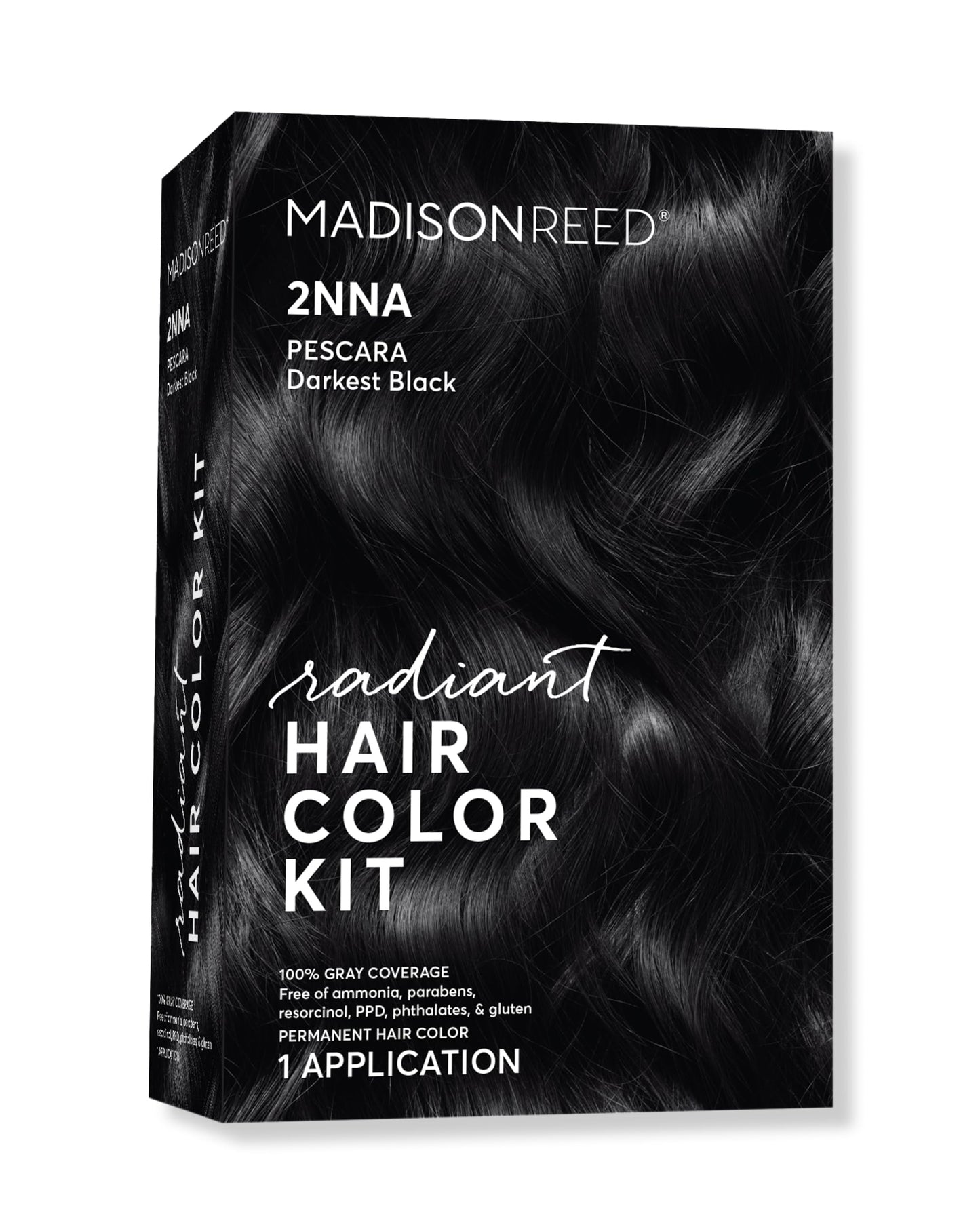 Madison Reed Radiant Hair Color Kit - 2NNA Darkest Cool Black with Ash Undertones (Pescara Black), Dimensional Gray Hair Blending Permanent Hair Dye