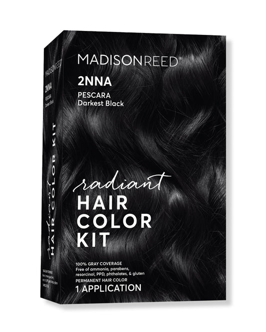 Madison Reed Radiant Hair Color Kit - 2NNA Darkest Cool Black with Ash Undertones (Pescara Black), Dimensional Gray Hair Blending Permanent Hair Dye
